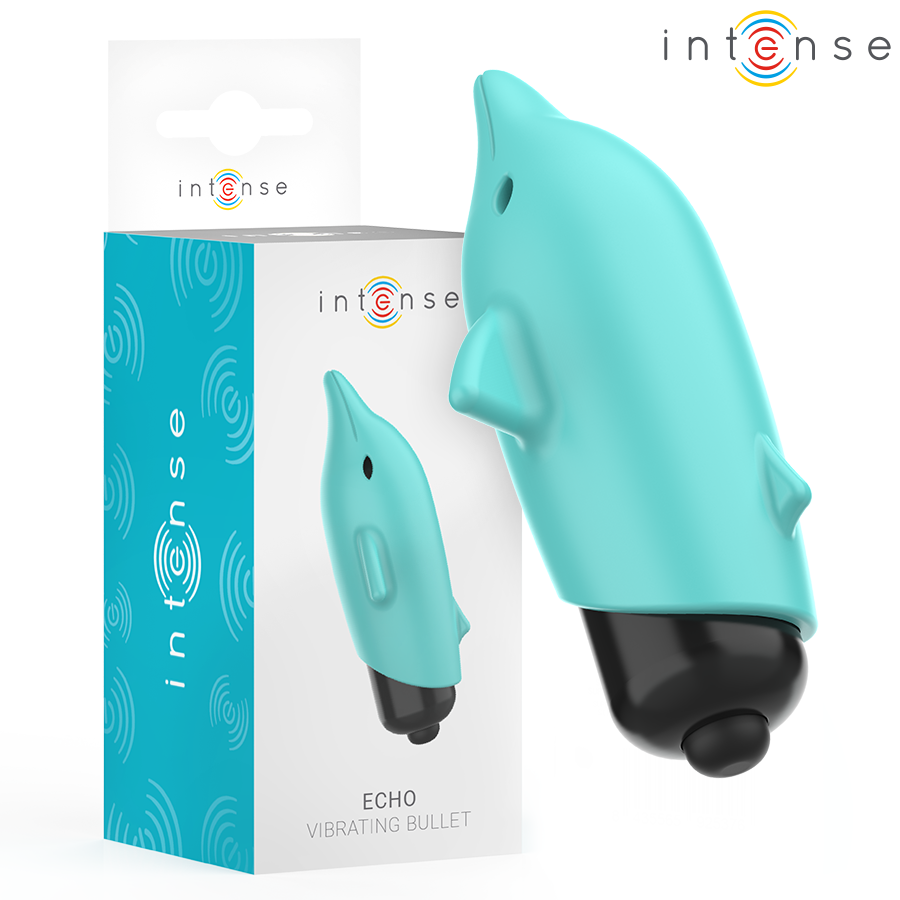 INTENSE - ECHO VIBRATING BULLET DOLPHIN BLUE 8 X 4.7 CM