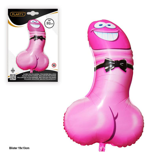 Polyamide balloon in the shape of a pink penis 90 cm