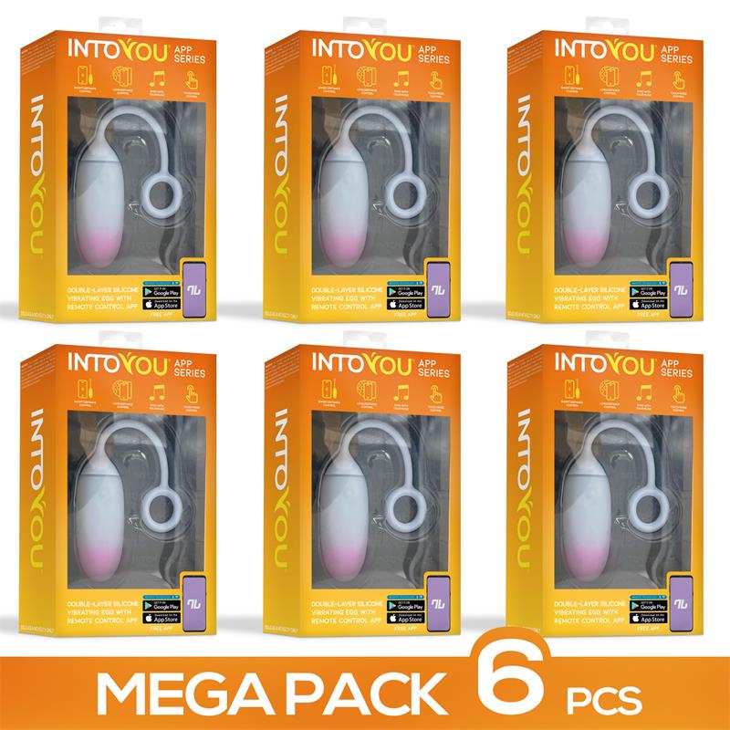 Pack of 6 un Vibrating Egg with APP Blue Pink