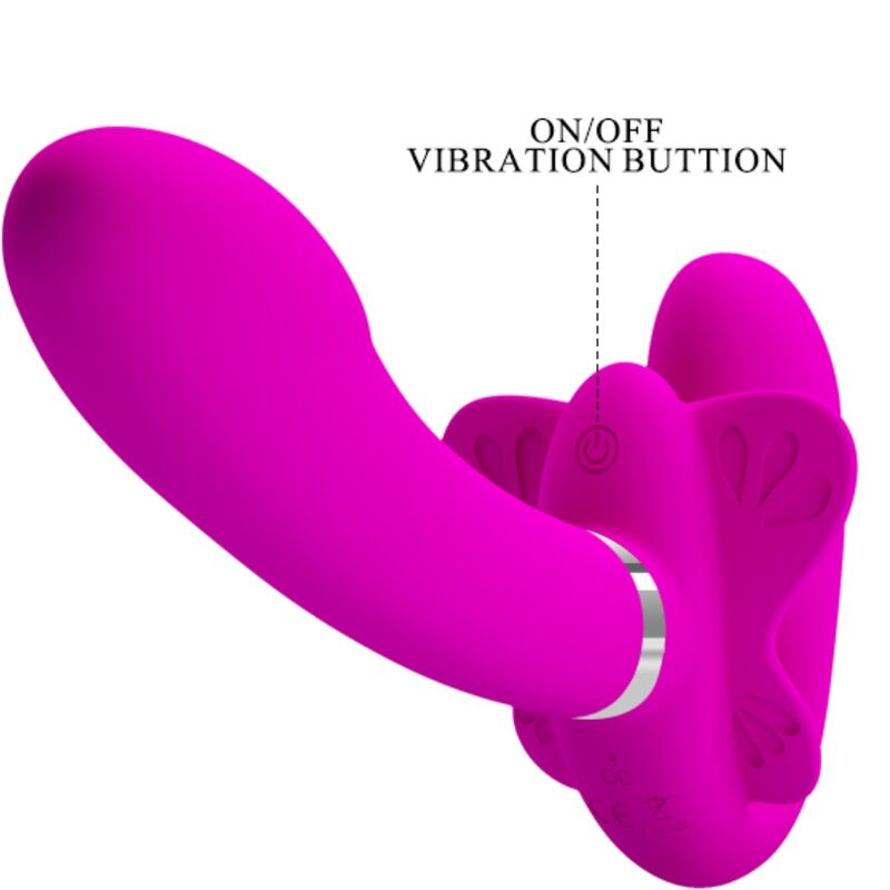PRETTY LOVE - VALERIE DOUBLE STRAP-ON VIBRATOR 12 VIBRATIONS PURPLE
