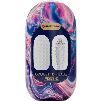 PRETTY LOVE - COQUETTISH BALLS SILICONE MALE MASTURBATOR WHITE