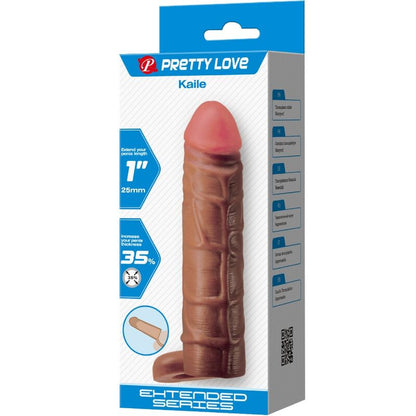 PRETTY LOVE - KAILE PENIS SLEEVE WITH 2.5 CM EXTENSION MULATTO