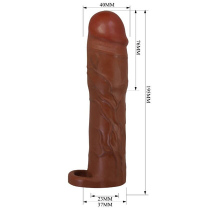 PRETTY LOVE - GERD PENIS SLEEVE WITH 7.6 CM EXTENSION MULATTO
