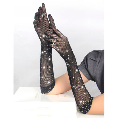 SUBBLIME - 957469SHINE TRANSPARENT GLOVES BLACK S/M