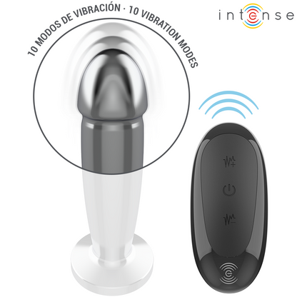 INTENSE - ANAL PLUG 10 VIBRATIONS METAL DILDO WITH REMOTE CONTROL M