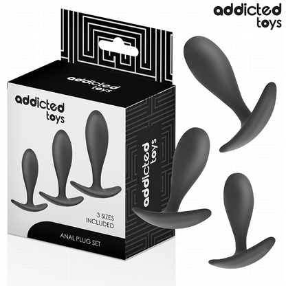ADDICTED TOYS - SET OF 3 ANAL PLUG SILICONE MODEL 2