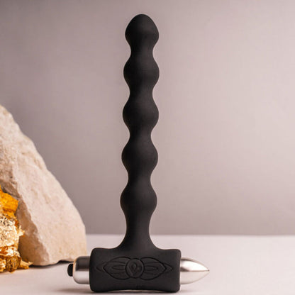 ROCKS- OFF - PETITE SENSATIONS PEARLS ANAL PLUG VIBRATOR BLACK