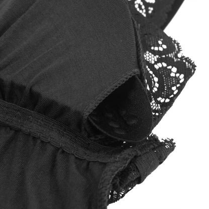 SUBBLIME - BLACK FLORAL LACE DETAIL TEDDY L/XL