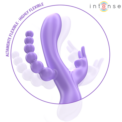 INTENSE - MIKO TRIPLE VIBRATOR RABBIT & STIMULATOR & ANAL 7 VIBRATIONS PURPLE