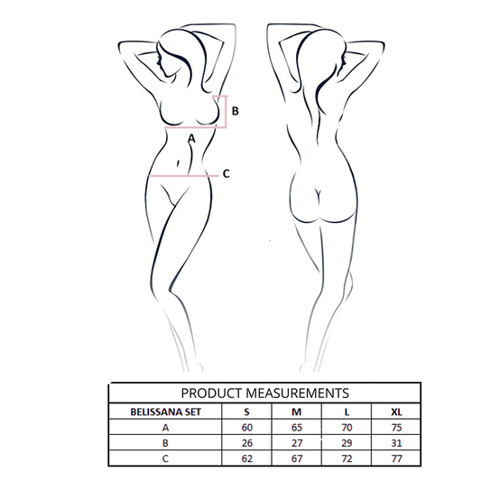 PASSION - BELISSANA BRA + THONG SET WHITE L/XL