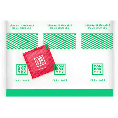 CONFORTEX - DISPOSABLE HYGIENIC SHEETS, INDIVIDUAL BAG + STRAWBERRY CONDOM