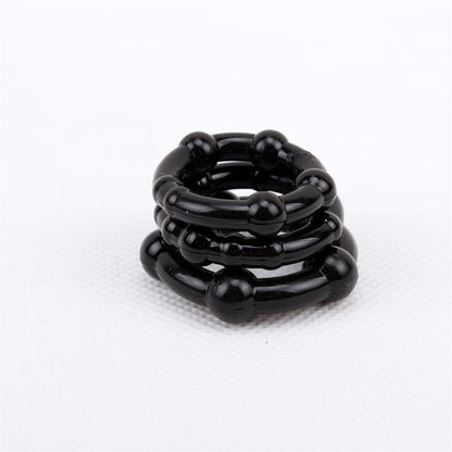 Beaded Cock Rings Black